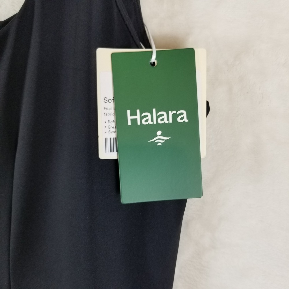 HALARA Black Square-Neck Midi Dress with Side Slit. NWT - Picture 7 of 13